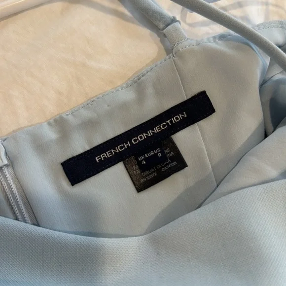 French Connection Blue Frill Mini Dress (Size 0) - Picture 2 of 2